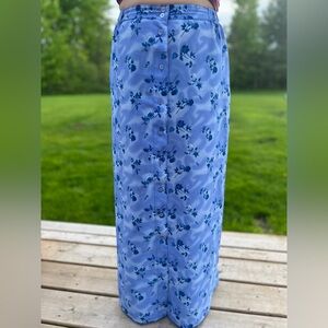 Penman’s Vintage Floral Blue Maxi Skirt Button Up S